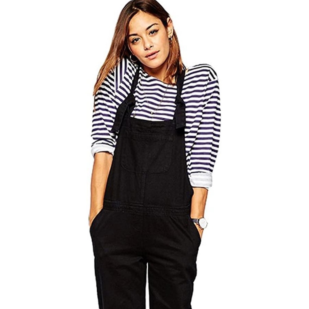 Black Denim Overalls